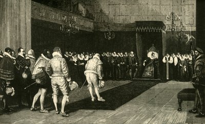 La reina Isabel recibiendo a los embajadores franceses después de la masacre de San Bartolomé, 1890 de Unbekannt