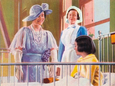 La Reina Isabel visitando una sala infantil en el Hospital Middlesex, 1935 de Unbekannt