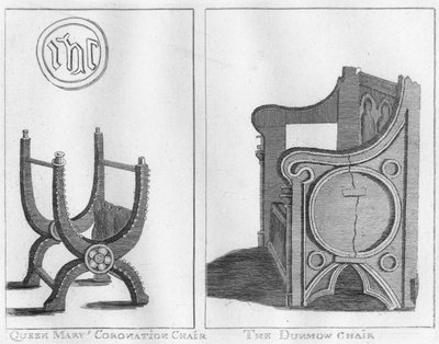 Silla de Coronación de la Reina María y La Silla de Dunmow, c1790 de Unbekannt