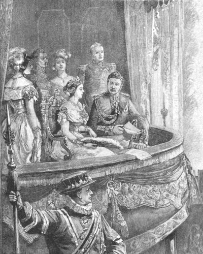 La Reina Victoria y el Príncipe Consorte en la Ópera Real Italiana, 1849, 1901 de Unbekannt