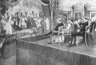 La Reina Victoria escuchando Lohengrin en el Castillo de Windsor en su octogésimo cumpleaños, 1899, 1901 de Unbekannt