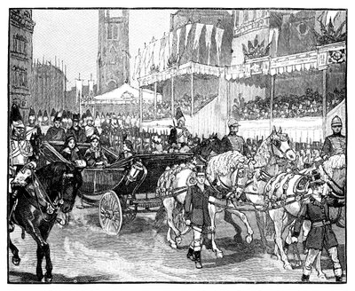 La Reina Victoria inaugurando el Viaducto de Holborn, Londres, 1869 de Unbekannt