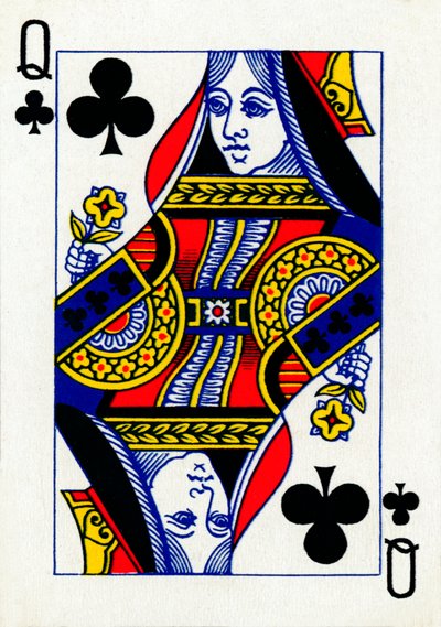 Reina de Tréboles de una baraja de Goodall & Son Ltd., c1940 de Unbekannt