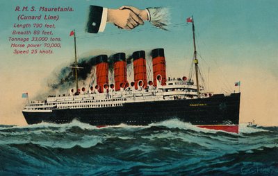 R.M.S. Mauretania. Línea Cunard, c. 1930s de Unbekannt