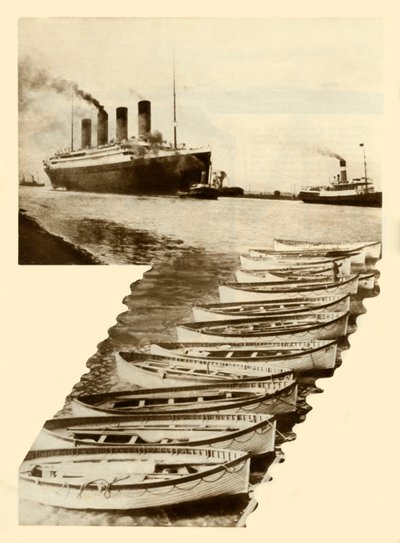 RMS Titanic y botes salvavidas, 1912, 1935 de Unbekannt