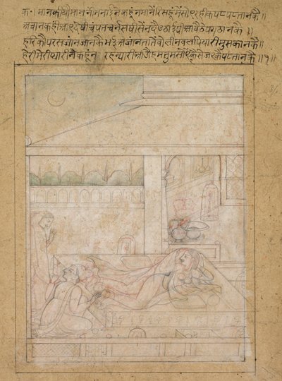 Reconciliación de Radha y Krishna, c. 1790-1800 de Unbekannt