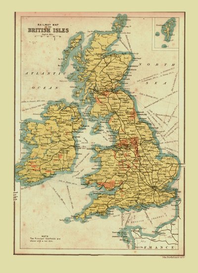 Mapa ferroviario de las Islas Británicas, 1902 de Unbekannt