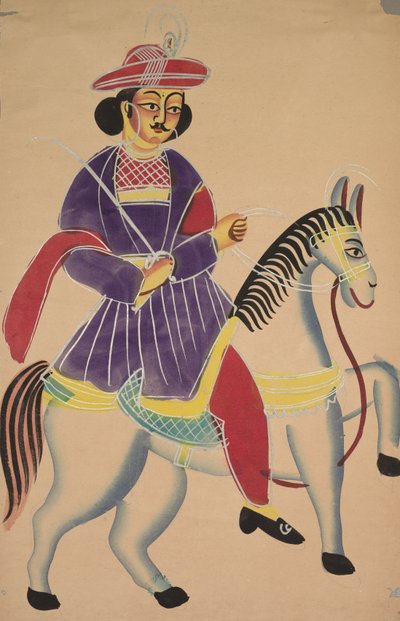 Raja montando un caballo, 1800s de Unbekannt