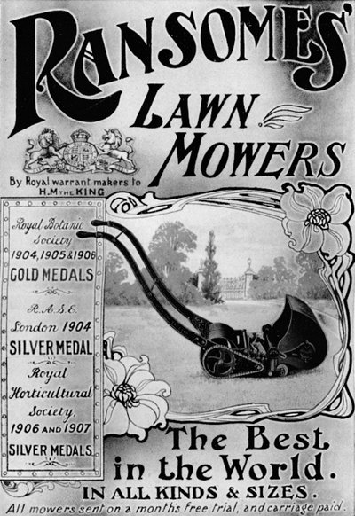 Anuncio de cortadoras de césped Ransomes, 1908 de Unbekannt