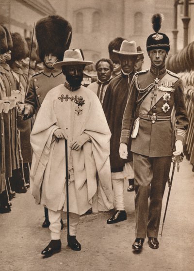 Ras Tafari, Príncipe Regente de Etiopía Emperador Haile Selassie con el Duque de York, 1924 de Unbekannt