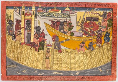 La hermana de Rávana se queja de que Lakshmana le cortó la nariz, 1690-1710 de Unbekannt