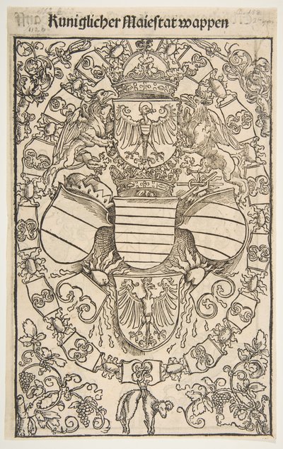 Recto: Escudo de Armas de Maximiliano I como Rey de los Romanos, verso: Escudo de Armas de Florian de Unbekannt