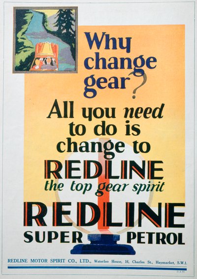 Anuncio de gasolina Red Line, 1929 de Unbekannt