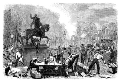 Disturbios de reforma en Queens Square, Bristol, 1831 c. 1895 de Unbekannt