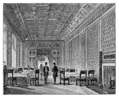 Sala de Refrigerios, Cámara de los Lores, Palacio de Westminster, Londres, c. 1888 de Unbekannt