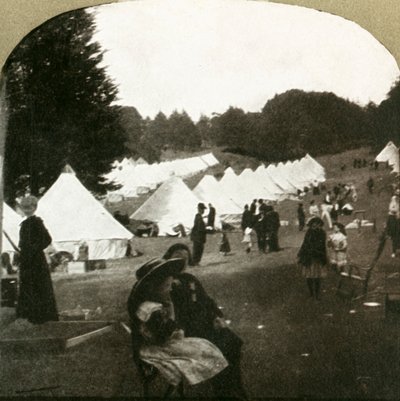 Campamento de refugiados en los terrenos de juego de Golden Gate Park, 1906 de Unbekannt