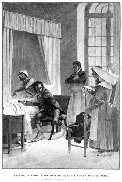 René Théophile Hyacinthe Laennec, médico francés que inventó el estetoscopio, 1889 de Unbekannt