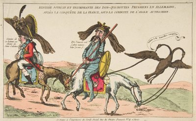 Rentrée joyeuse et triomphale des Don-Quichottes Prussiens en Allemagne, après la conq..., ca. 1792 de Unbekannt