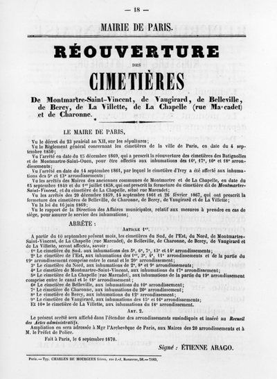 Reapertura de los Cementerios, de los Carteles Políticos Franceses de la Comuna de París de Unbekannt