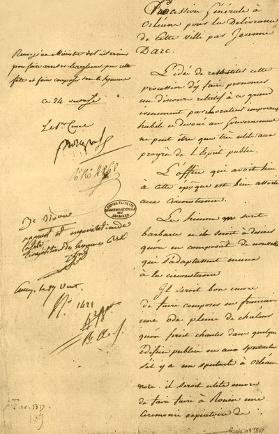 Informe del Ministro del Interior sobre el festival de Juana de Arco, 15 de marzo de 1803, 1921 de Unbekannt