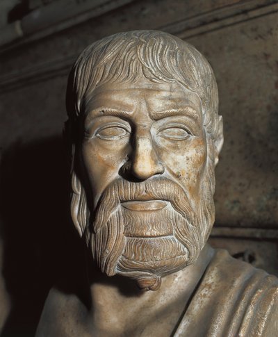 Representación de Pausanias (siglo V a.C.), general y político espartano. Busto. de Unbekannt