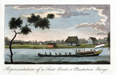 Representación de un Barco Tienda, o Barcaza de Plantación, 1813 de Unbekannt