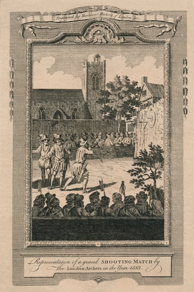 Representación de un gran Concurso de Tiro por los Arqueros de Londres en el año 1583, 1775 de Unbekannt