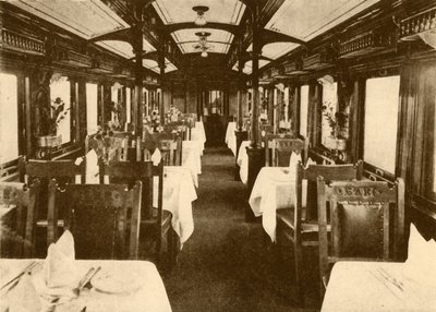 Coche restaurante en un tren de larga distancia, Ferrocarriles de Sudáfrica, 1930 de Unbekannt