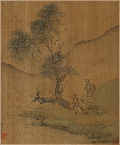 Descansando bajo los sauces, posiblemente dinastía Ming, 1368-1644 de Unbekannt