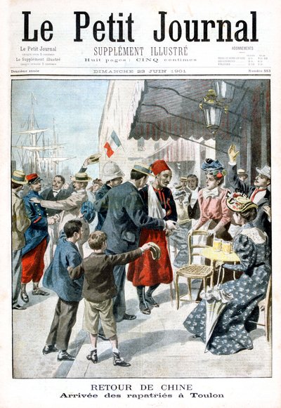 Regreso de China, llegada de repatriados, Toulon, 1901 de Unbekannt