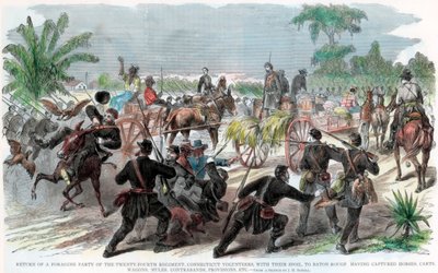 Regreso de una partida de forrajeo a Baton Rouge, Luisiana, Guerra Civil Americana, c1862 de Unbekannt
