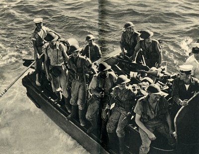 Retorno de un grupo de desembarco de los Royal Marines, Segunda Guerra Mundial, c. 1939-c. 1943, 1944 de Unbekannt