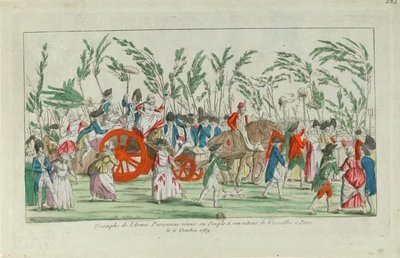 Regresando a casa de la marcha de octubre a Versalles, 1789 de Unbekannt