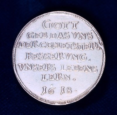 Reverso de una medalla conmemorativa del brillante cometa de noviembre de 1618 de Unbekannt