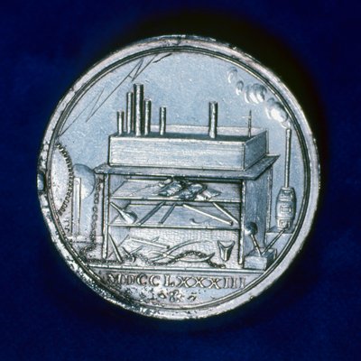 Reverso de la medalla conmemorativa para Joseph Priestley, químico inglés, 1803 de Unbekannt