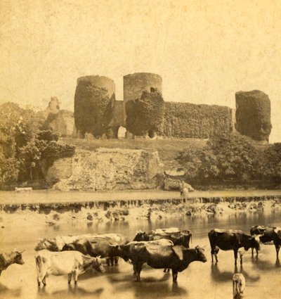 Castillo de Rhuddlan desde el río, c. 1900 de Unbekannt