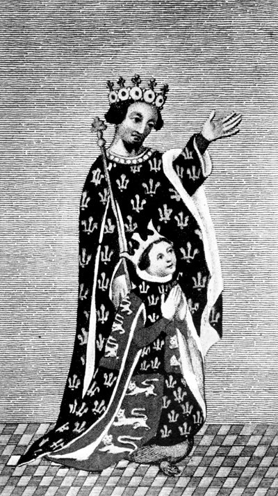 Ricardo II y su padre, el Príncipe Negro, siglo XIV, 1910 de Unbekannt