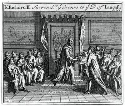 Ricardo II de Inglaterra entrega su corona, 1399 de Unbekannt