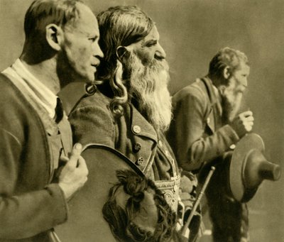 Riflemen rezando, Tirol, Austria, c1935 de Unbekannt