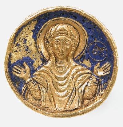 Anillo con bisel de esmalte, bizantino, estilo de los siglos XII-XIII de Unbekannt