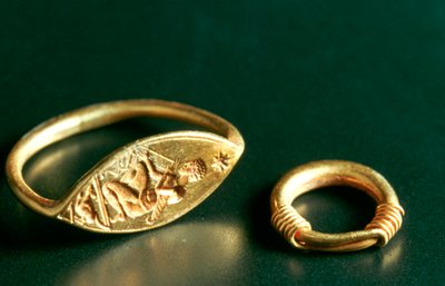 Anillo con inscripción, joyería, Túnez, siglo III-IV de Unbekannt