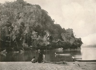Escena del río - El segundo desfiladero, cerca de Bhamo, 1900 de Unbekannt