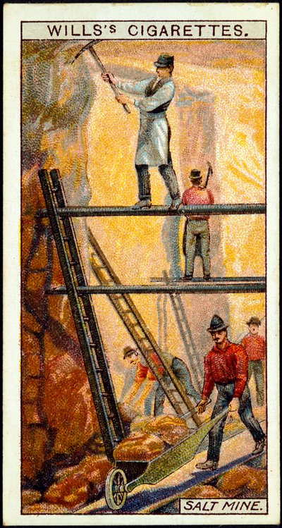 Sal de roca: Mineros trabajando en la mina de sal, Wieliczka, Galicia, Polonia, siglo XX de Unbekannt
