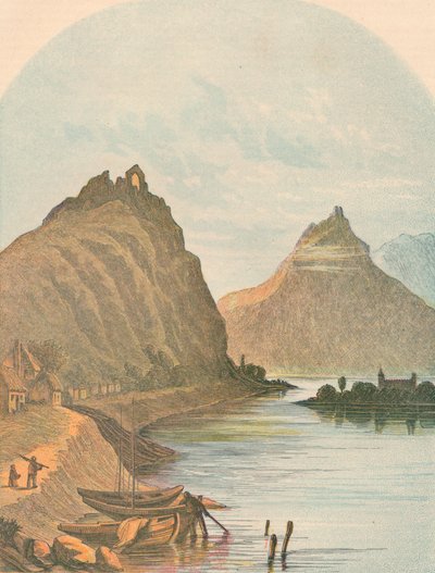Rolandseck y el Monasterio Nonnenwerth, 1864 de Unbekannt