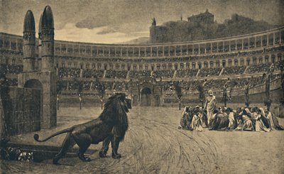 Roma - Circo Máximo - Última oración de los cristianos lanzados a los animales salvajes, 1910 de Unbekannt