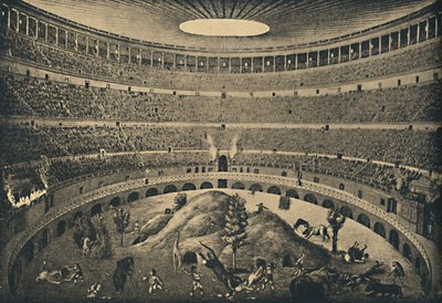 Roma - Coliseo - Reconstrucción de una caza de animales salvajes, 1910 de Unbekannt