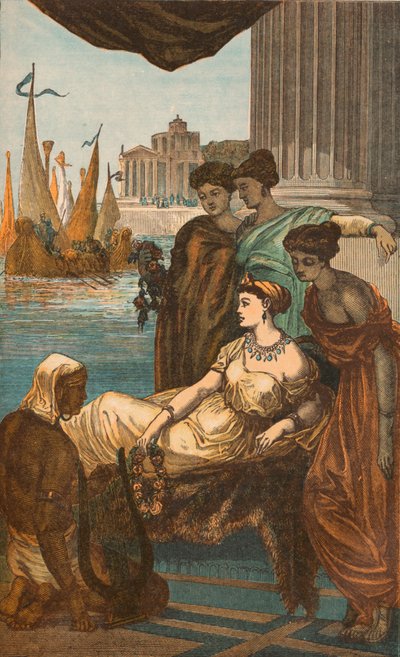 Dama romana y esclavos, c. 1910 de Unbekannt