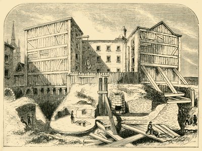 Restos romanos encontrados en Billingsgate, c1872 de Unbekannt