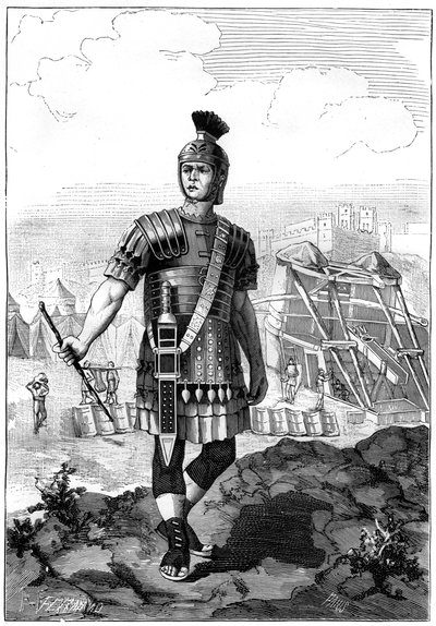 Centurión romano conquistando a los galos bajo Julio César, siglo I a.C. 1882-1884 de Unbekannt