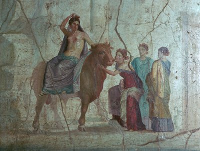 Fresco romano de Europa y el toro de Unbekannt